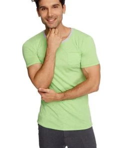 4-rth Perfect Pocket Crew-Neck Tee (Lime Slub)