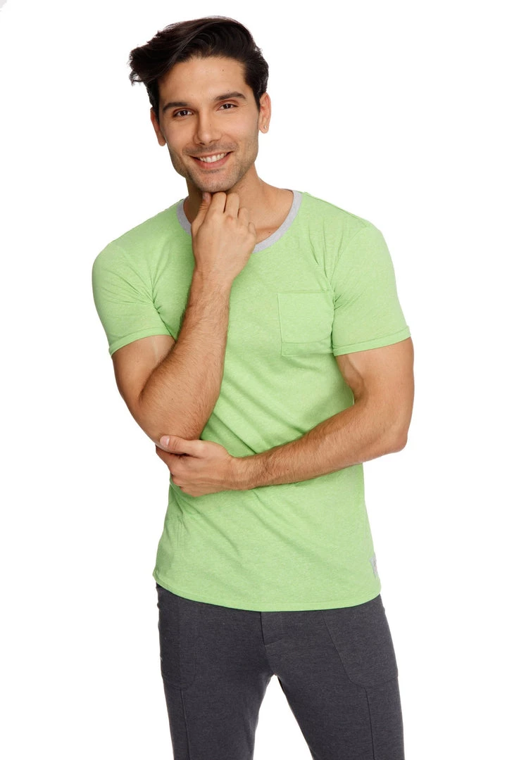 4-rth Perfect Pocket Crew-Neck Tee (Lime Slub)