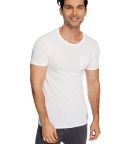 4-rth MEN Perfect Pocket Crew-Neck Tee (White Slub)
