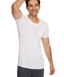 4-rth MEN Perfect Pocket Crew-Neck Tee (White Slub)