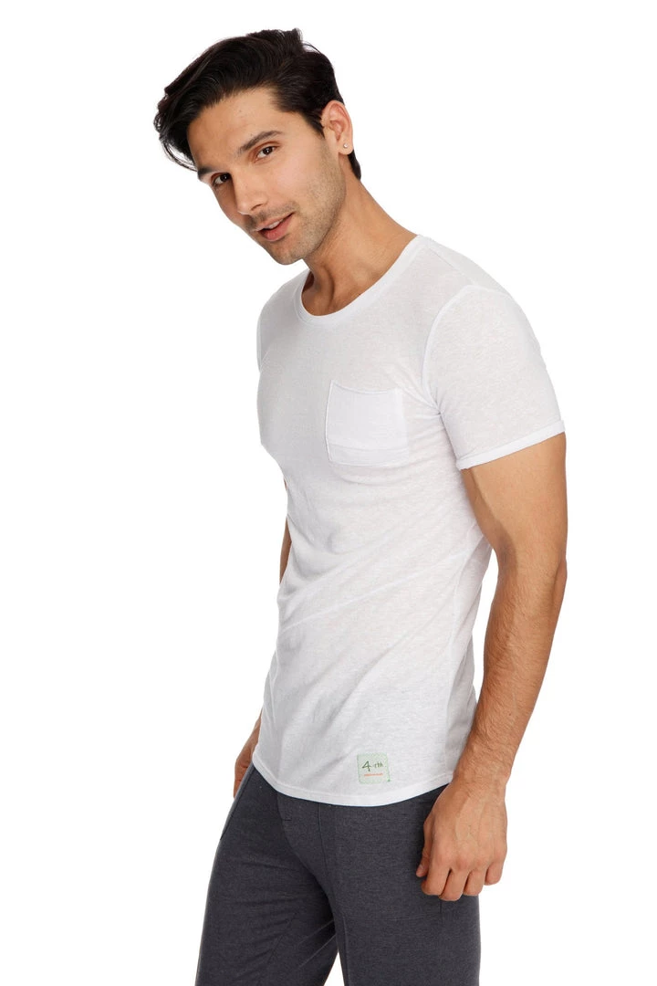 4-rth MEN Perfect Pocket Crew-Neck Tee (White Slub)