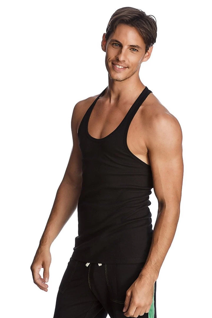 4-rth Racer-back Yoga Tank (Black) MEN