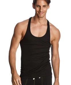 4-rth Racer-back Yoga Tank (Black) MEN