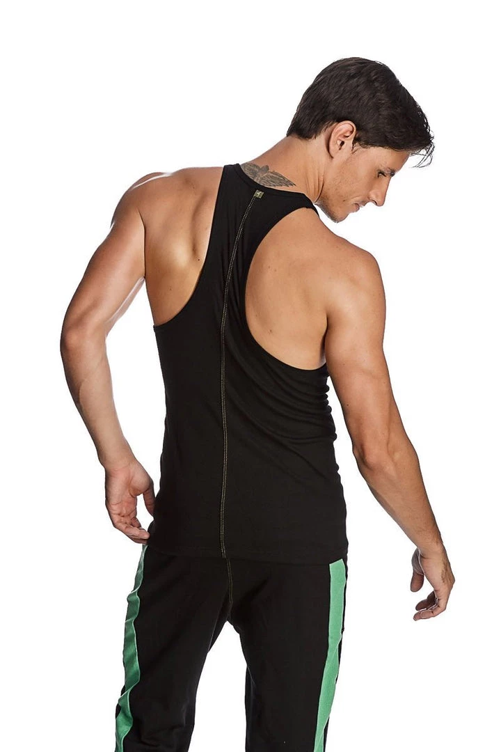 4-rth Racer-back Yoga Tank (Black) MEN
