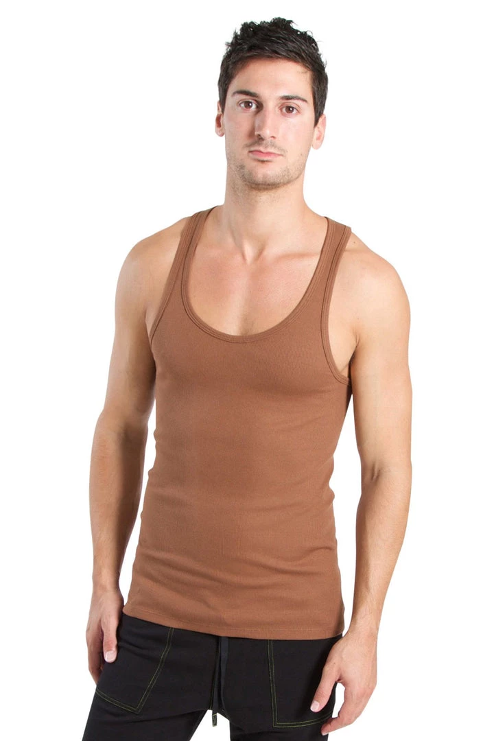4-rth Racer-back Yoga Tank (Chocolate)
