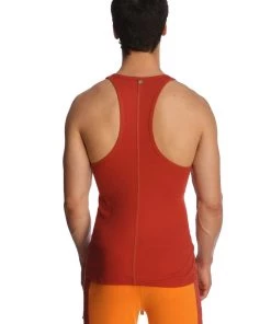 4-rth Racer-back Yoga Tank (Cinnabar) MEN