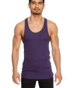 4-rth Racer-back Yoga Tank (Eggplant Purple) MEN