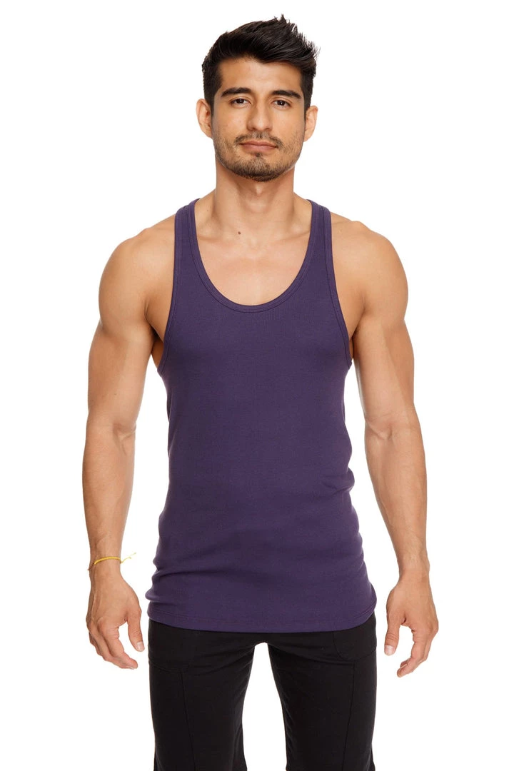 4-rth Racer-back Yoga Tank (Eggplant Purple) MEN