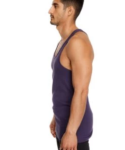 4-rth Racer-back Yoga Tank (Eggplant Purple) MEN