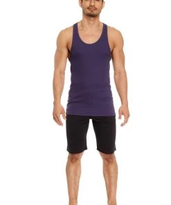 4-rth Racer-back Yoga Tank (Eggplant Purple) MEN