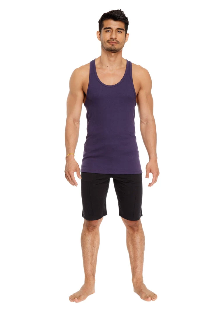 4-rth Racer-back Yoga Tank (Eggplant Purple) MEN