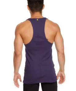 4-rth Racer-back Yoga Tank (Eggplant Purple) MEN