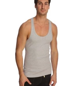 4-rth Racer-back Yoga Tank (Heather Grey)