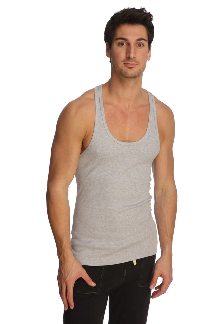 4-rth Racer-back Yoga Tank (Heather Grey)