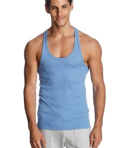 4-rth Racer-back Yoga Tank (Ice Blue)