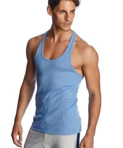 4-rth Racer-back Yoga Tank (Ice Blue)