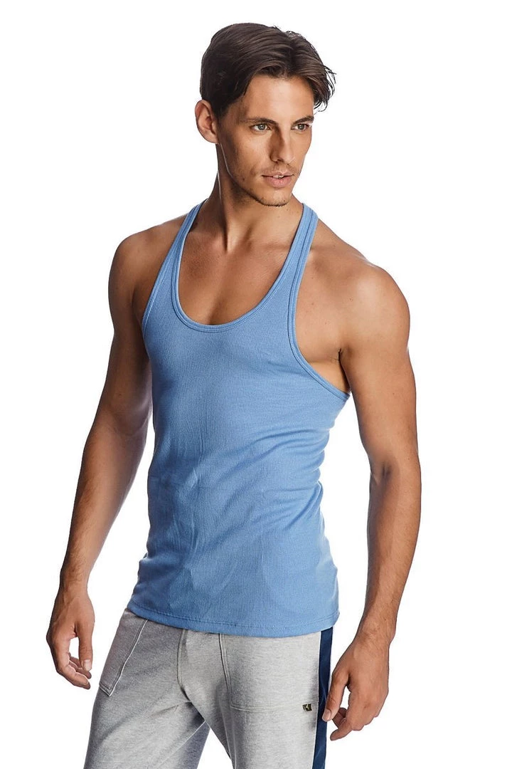 4-rth Racer-back Yoga Tank (Ice Blue)
