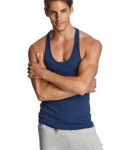 4-rth Racer-back Yoga Tank (Royal Blue) MEN