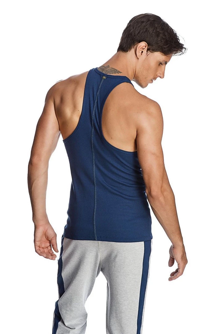 4-rth Racer-back Yoga Tank (Royal Blue) MEN