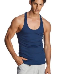 4-rth Racer-back Yoga Tank (Royal Blue) MEN