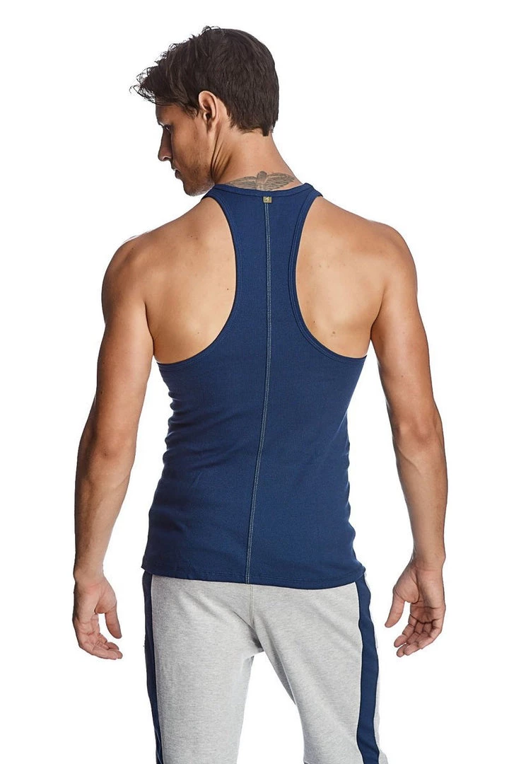 4-rth Racer-back Yoga Tank (Royal Blue) MEN