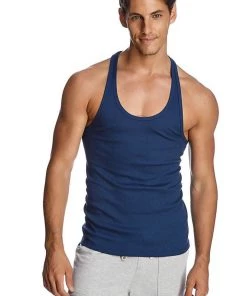 4-rth Racer-back Yoga Tank (Royal Blue) MEN
