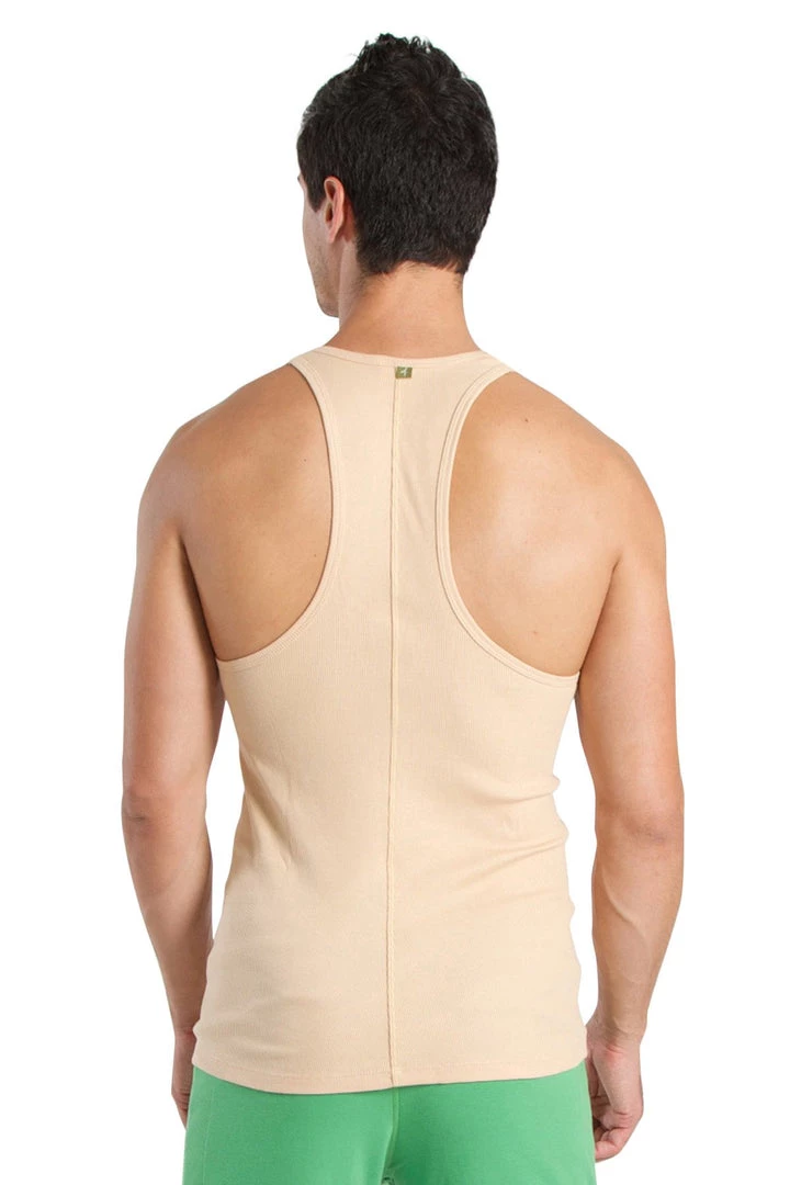 4-rth Racer-back Yoga Tank (Sand Beige) MEN