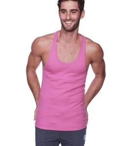 4-rth Racerback Yoga Tank Top (Berry) MEN