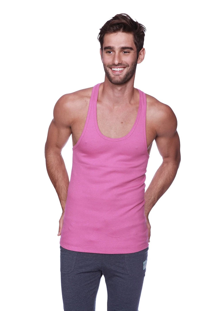 4-rth Racerback Yoga Tank Top (Berry) MEN