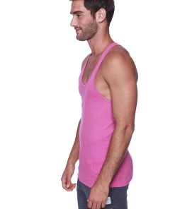 4-rth Racerback Yoga Tank Top (Berry) MEN
