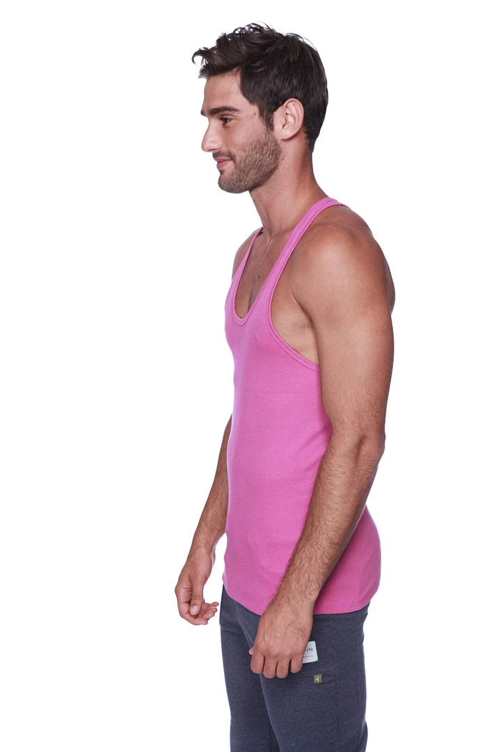 4-rth Racerback Yoga Tank Top (Berry) MEN