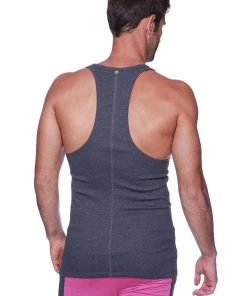 4-rth Racerback Yoga Tank Top (Charcoal)