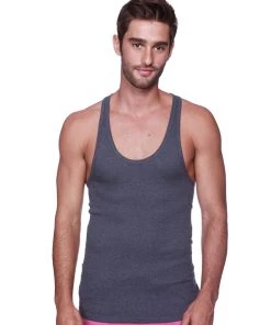 4-rth Racerback Yoga Tank Top (Charcoal)