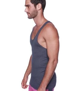 4-rth Racerback Yoga Tank Top (Charcoal)