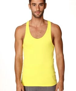 4-rth Racerback Yoga Tank Top (Tropic Yellow)