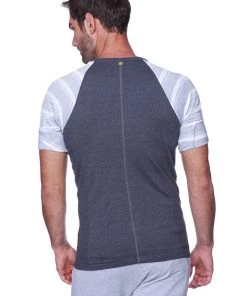 4-rth Raglan Virtual Crew Neck (Charcoal W/ Grey & White Stripe)