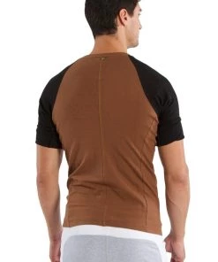 4-rth Raglan Virtual Crew Neck (Chocolate W/Black) MEN