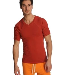 4-rth MEN Raglan Virtual Crew Neck (Cinnabar)