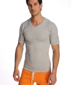 4-rth Raglan Virtual Crew Neck (Heather Grey)