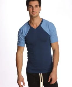 4-rth MEN Raglan Virtual Crew Neck (Royal Blue)