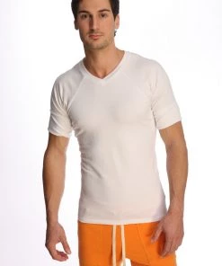 4-rth Raglan Virtual Crew Neck (White) MEN