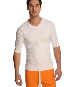 4-rth Raglan Virtual Crew Neck (White) MEN