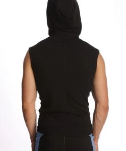 4-rth Sleeveless Yoga Hoodie (Black) MEN