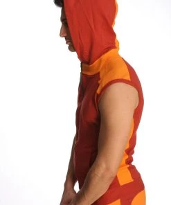 4-rth Sleeveless Yoga Hoodie (Cinnabar) MEN