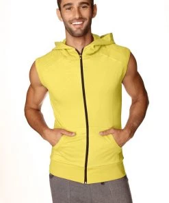 4-rth Sleeveless Yoga Hoodie (Tropic Yellow)