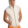 4-rth MEN Sleeveless Yoga Hoodie (White)