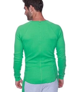 4-rth MEN Thermal V-Neck Long Sleeve (Bamboo Green)
