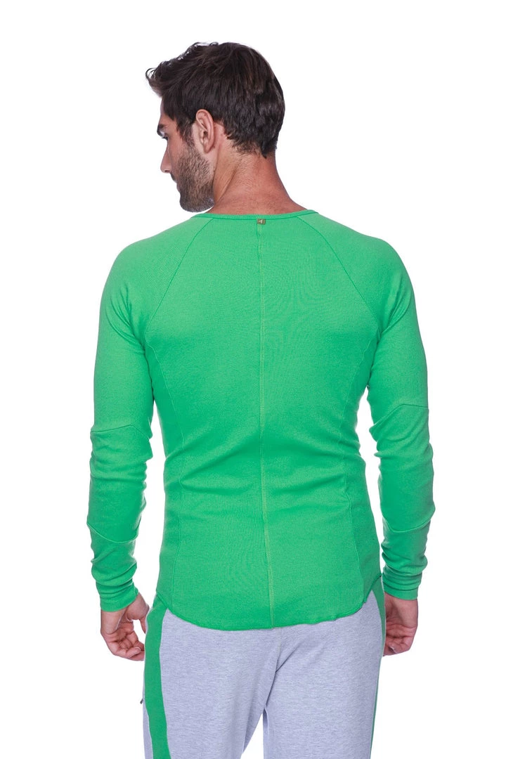 4-rth MEN Thermal V-Neck Long Sleeve (Bamboo Green)