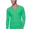 4-rth MEN Thermal V-Neck Long Sleeve (Bamboo Green)