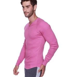 4-rth Thermal V-Neck Long Sleeve (Berry) MEN